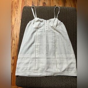 NWOT Free People Wide Awake mini slip dress 100% cotton lace trim lagenlook